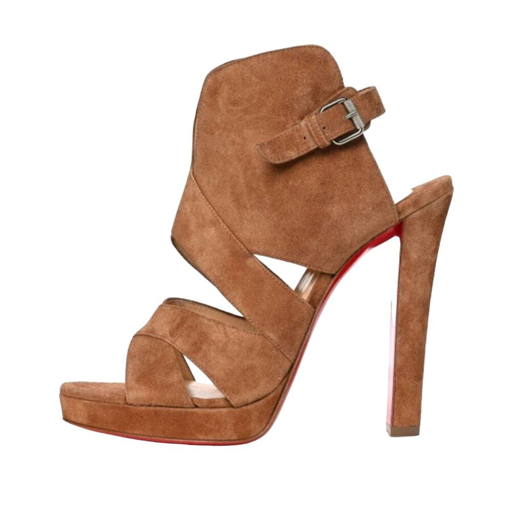 Christian Louboutin Brown Suede Sandals